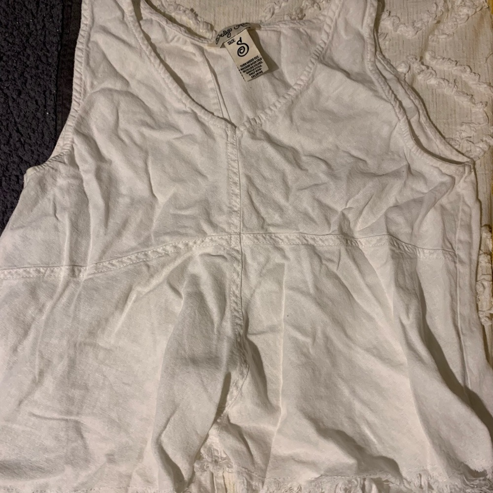 White linen tank top